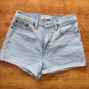 Abercrombie & Fitch Blue Jean Shorts with Cuffed Hems